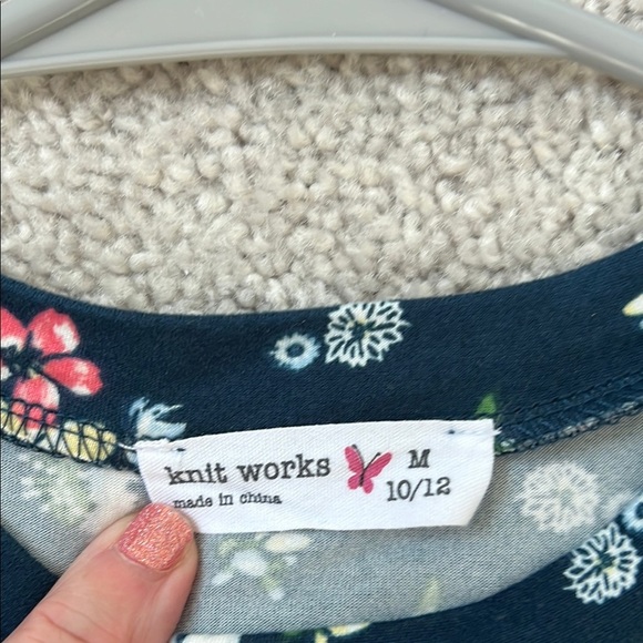 Knit Works Girls Floral Print Super Soft and stretchy Dress Size M-10/12 - Picture 3 of 6